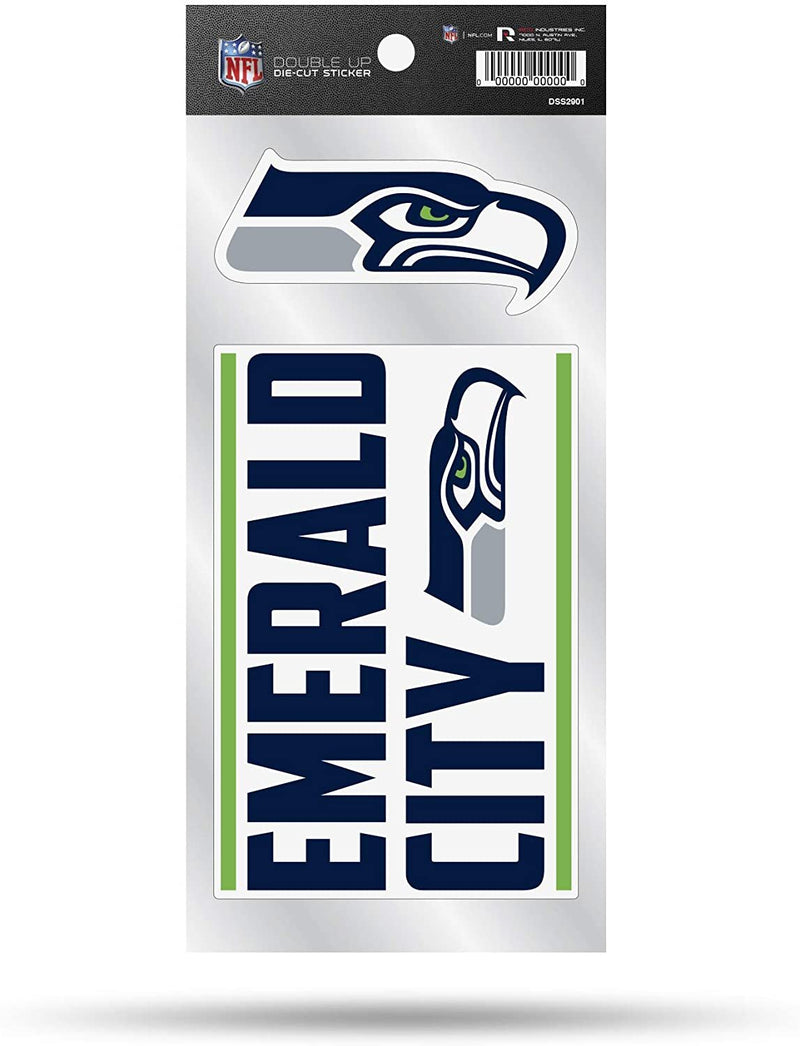 Seattle Seahawks Double Up Die Cut 2-Piece Sticker Sheet