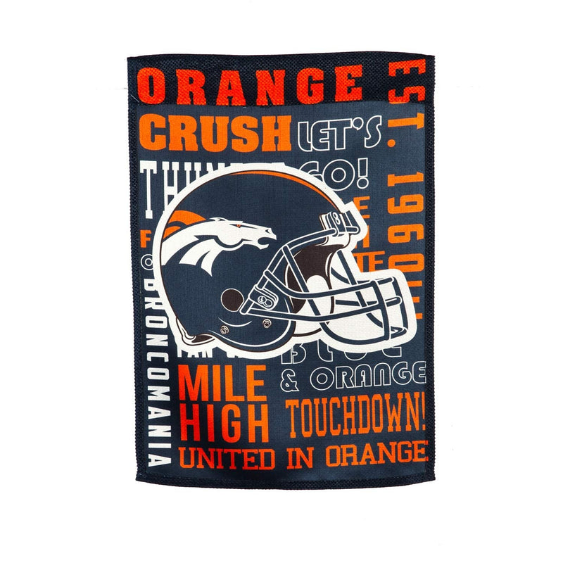 Denver Broncos Premium Double Sided Banner House Flag, Fan Rules Design, 28x44 Inch