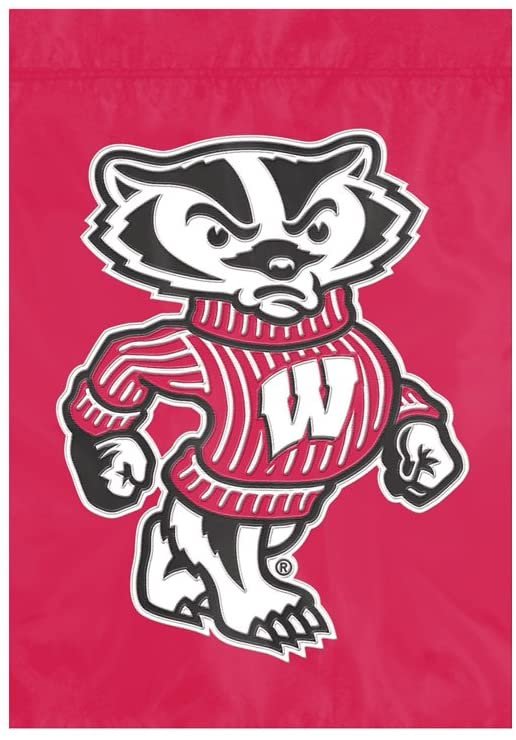 University of Wisconsin Badgers Premium Garden Flag Banner Applique Embroidered 12.5x18 Inch