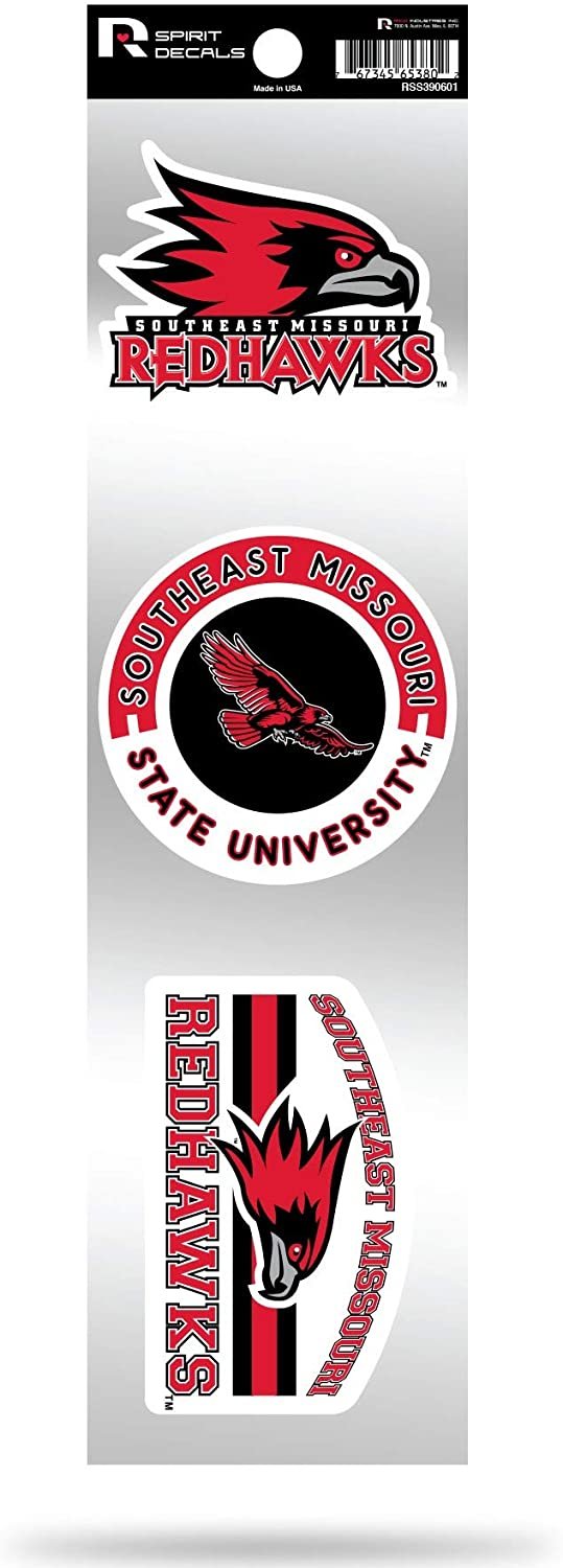 Southeast Missouri State Redhawks Triple Retro Throwback Spirit Decals Flat Vinyl Auto Home Sticker Sheet University of