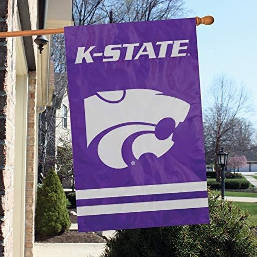 Kansas State University Wildcats Double Sided Banner Flag Embroidered Applique 44x28 Inch