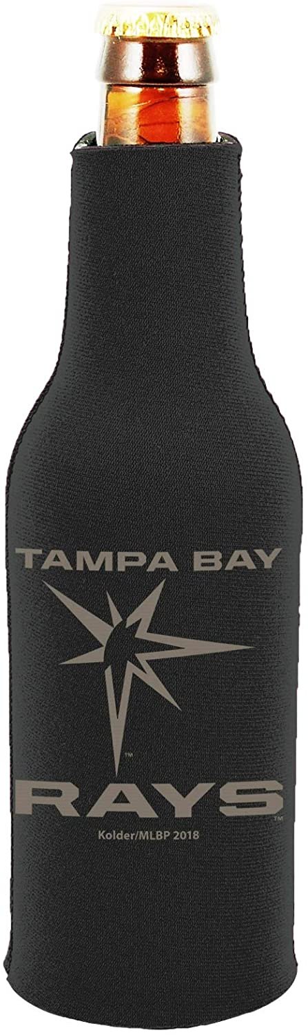 Tampa Bay Rays 2-Pack Tonal Black Design Zipper Bottle Neoprene Beverage Insulator Holder Baseball