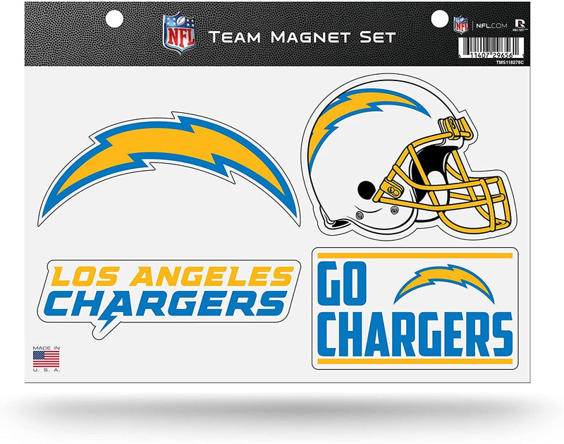 Los Angeles Chargers Multi Magnet Set, 8.5x11 Inch Sheet, Die Cut, Auto Home