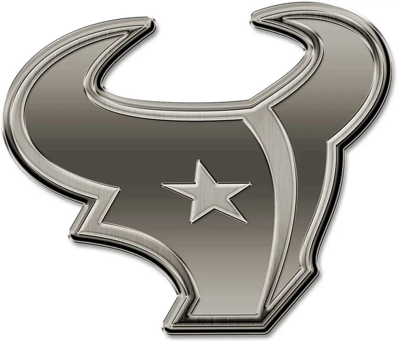 Houston Texans Solid Metal Auto Emblem Antique Nickel Design