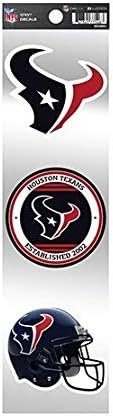 Houston Texans 3-Piece Retro Decal Sticker Sheet, Die Cut, Clear Backing, 3x12 Inch