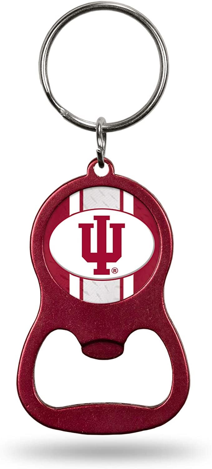 Indiana University Hoosiers Premium Solid Metal Bottle Opener Keychain, Key Ring, Team Color