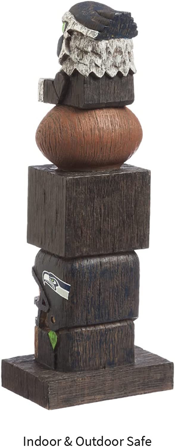 Seattle Seahawks 16 Inch Tiki Totem Garden Statue Resin Outdoor Decoration