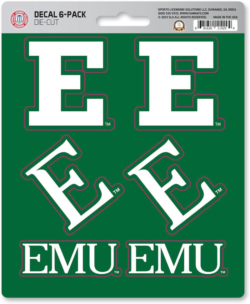 Eastern Michigan University Eagles 6-Piece Decal Sticker Set, 5x6 Inch Sheet, Gift for football fans for any hard surfaces around home, automotive, personal items