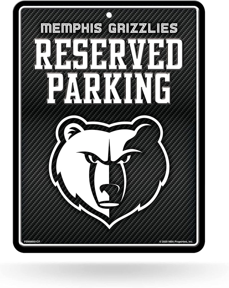 Memphis Grizzlies Metal Parking Novelty Wall Sign 8.5 x 11 Inch Carbon Fiber Design