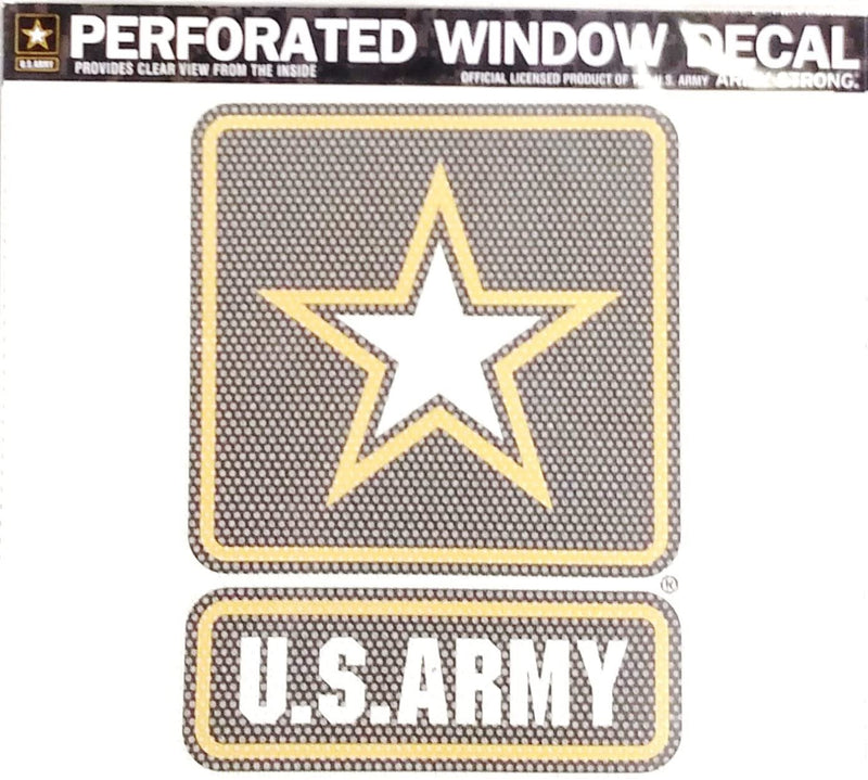 United States Army Military 8 Inch Preforated Window Film Decal Sticker, One-Way Vision, Adhesive Backing