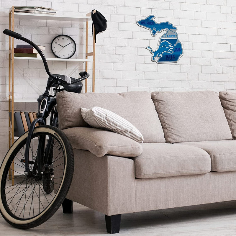 Detroit Lions Pennant State Shape 18 Inch Soft Felt