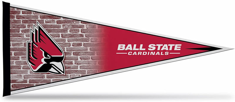Ball State University Cardinals Soft Felt Pennant, Brick Logo, 12x30 Inch
