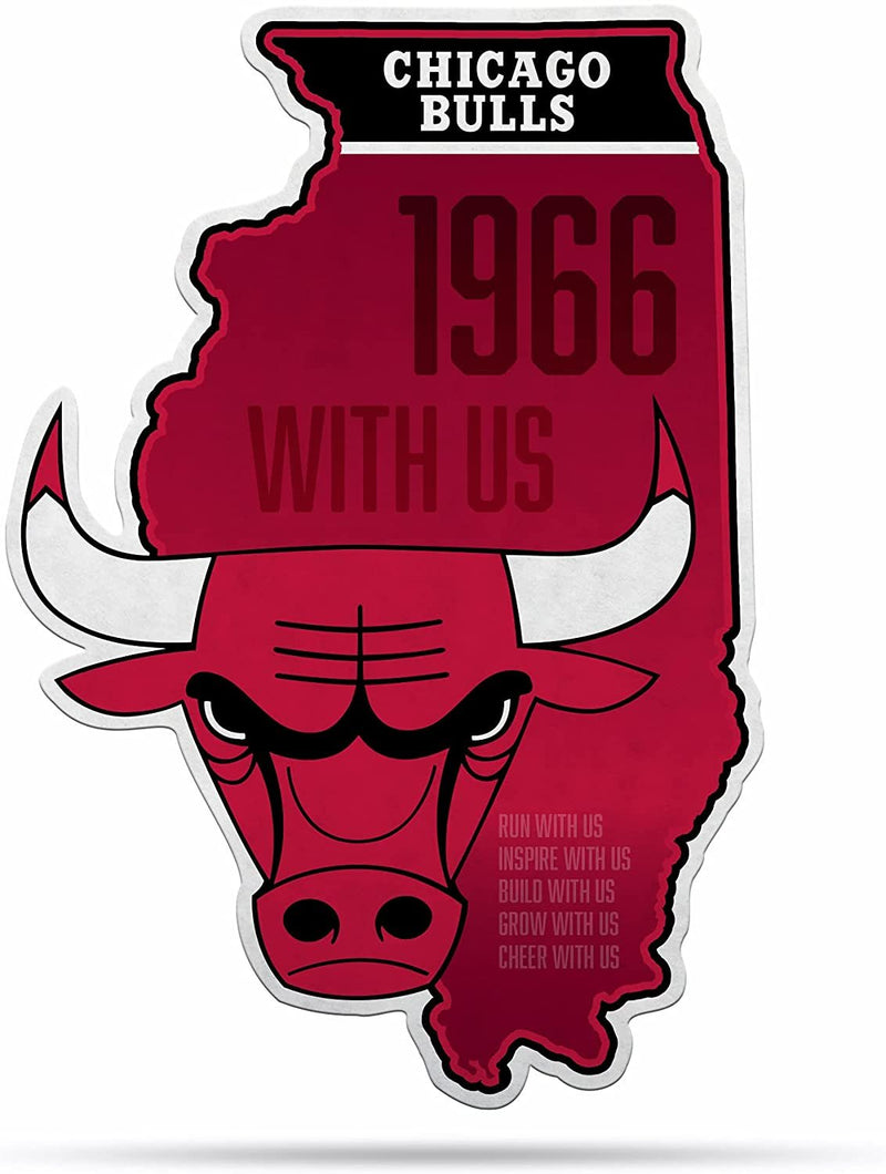 Chicago Bulls Soft Felt Pennant, State Design, Shape Cut, 18 Inch, Easy To Hang