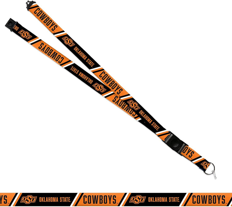 Oklahoma State University Cowboys Lanyard Keychain Double Sided 18 Inch Button Clip Safety Breakaway