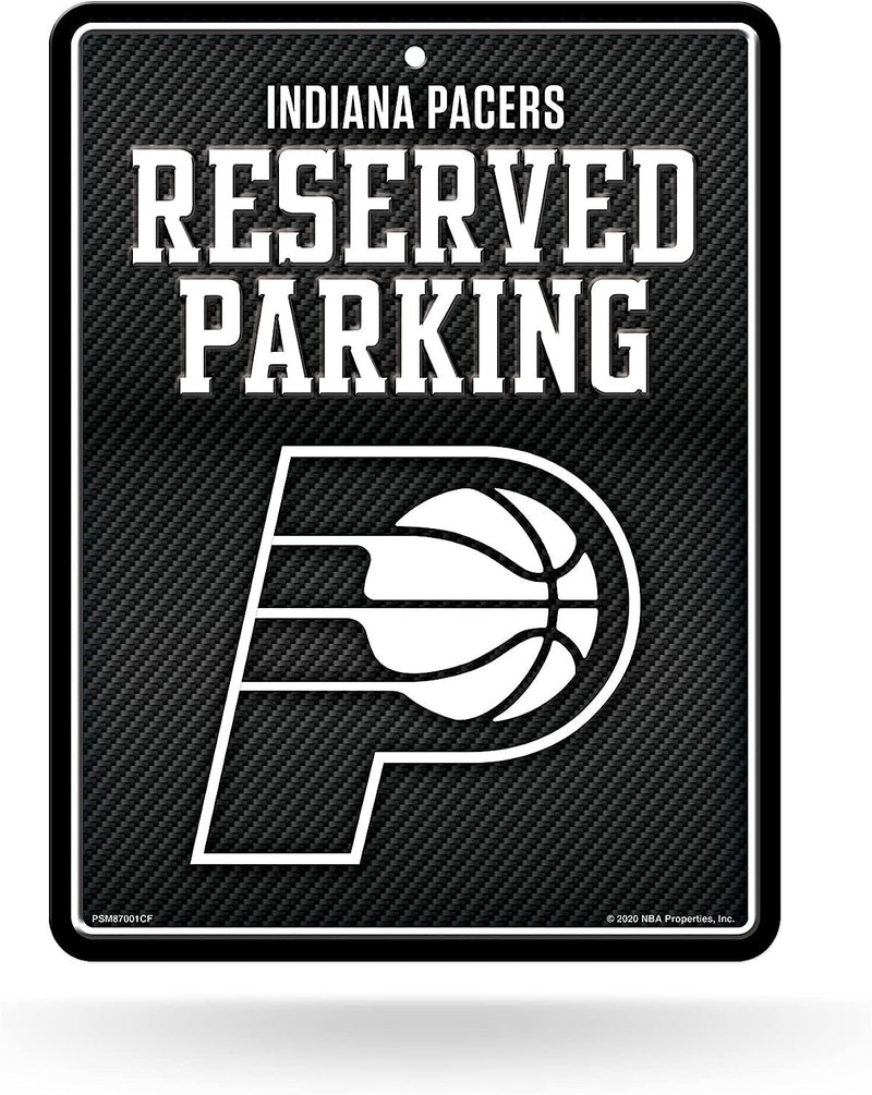 Indiana Pacers Metal Parking Novelty Wall Sign 8.5 x 11 Inch Carbon Fiber Design