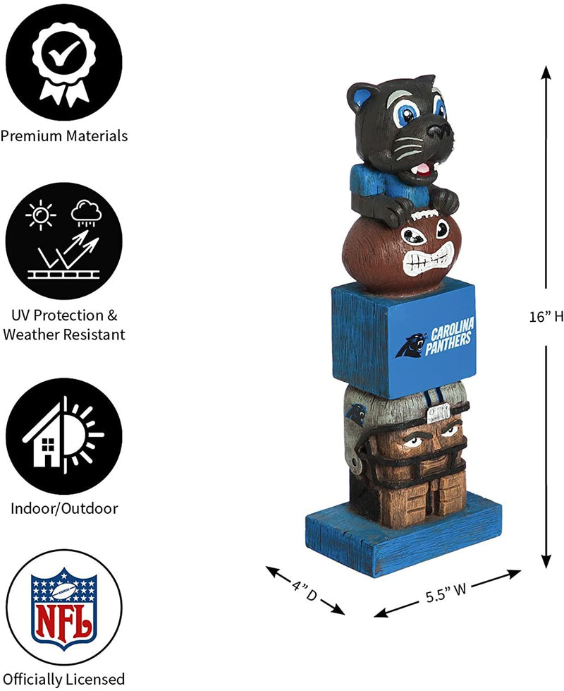 Carolina Panthers 16 Inch Tiki Totem Garden Statue Resin Outdoor Decoration