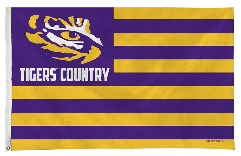 Louisiana State University LSU Flag Banner 3x5 Country Design Premium with Metal Grommets Outdoor House University of