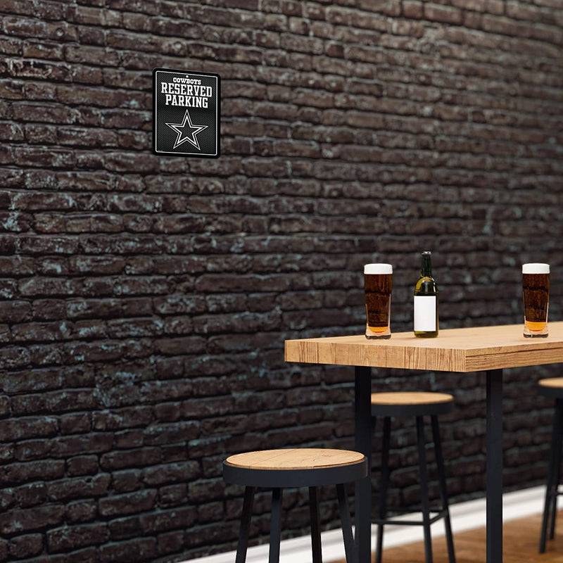 Dallas Cowboys Metal Parking Novelty Wall Sign 8.5 x 11 Inch Carbon Fiber Design