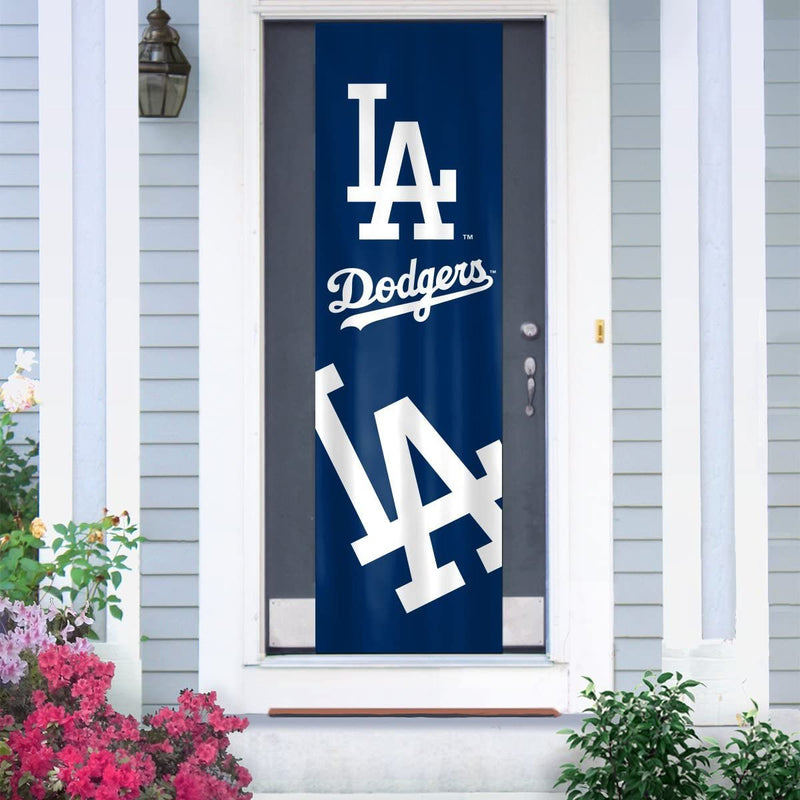 Los Angeles Dodgers Door Banner Flag, 84 x 24 Inch, Elastic Straps on Back, House or Office