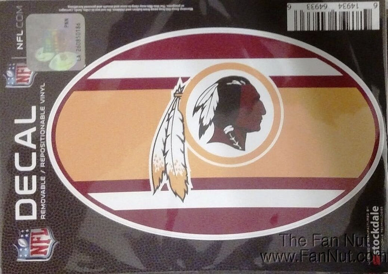 Washington Redskins 5"x7" SUPER STRIPE Repositionable Vinyl Decal Auto Football
