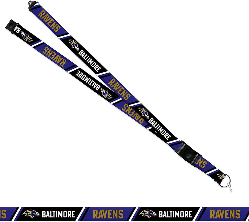Baltimore Ravens Lanyard Keychain Double Sided Breakaway Safety Design Adult 18 Inch