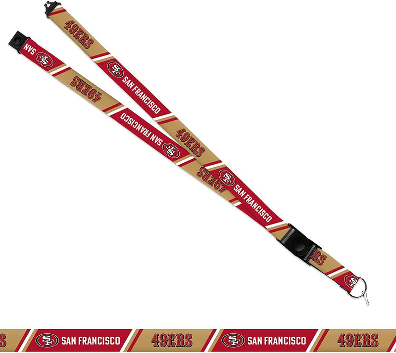 San Francisco 49ers Lanyard Keychain Double Sided Breakaway Safety Design Adult 18 Inch
