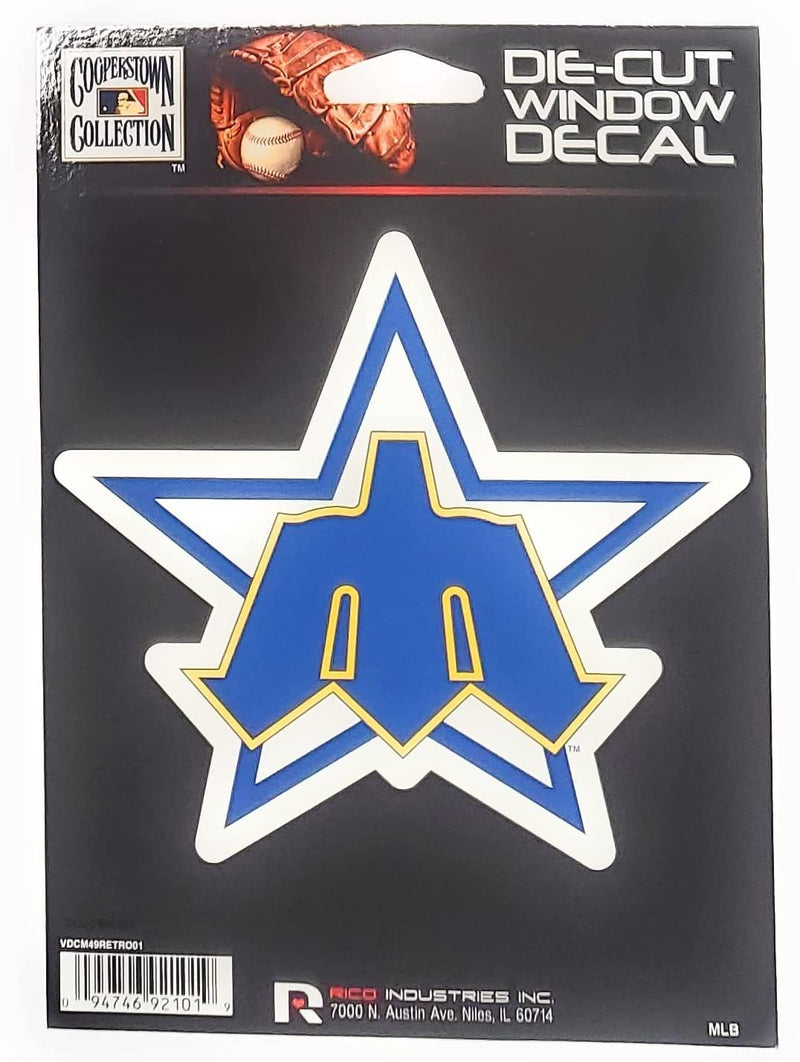 Seattle Mariners Retro Cooperstown Logo 5 Inch Die Cut Flat Vinyl Decal Sticker Adhesive Backing