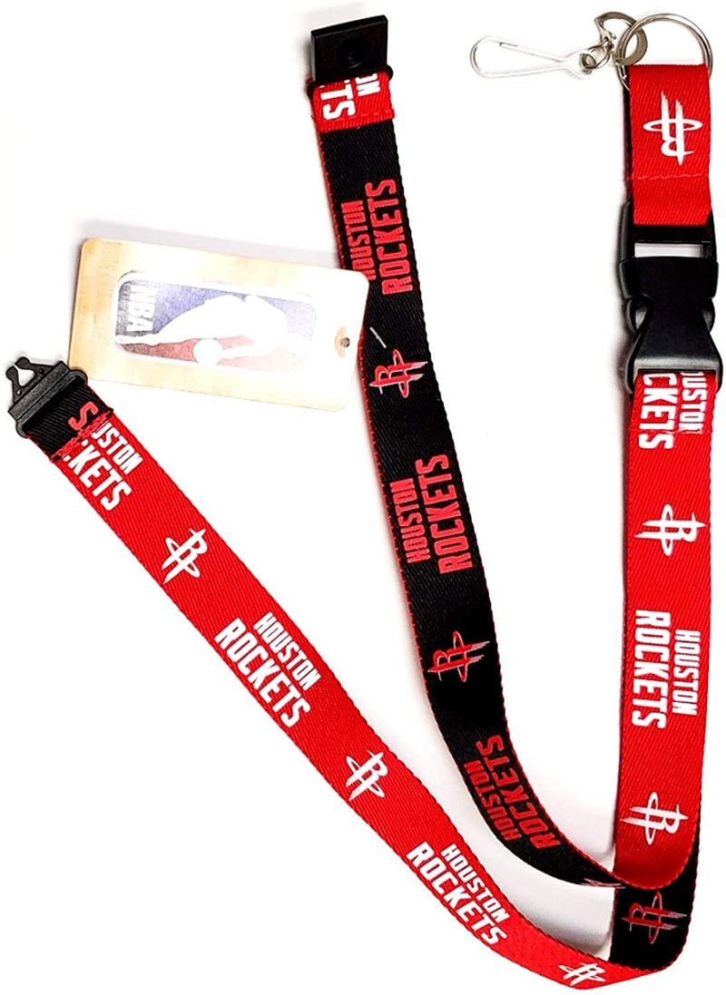 Houston Rockets Lanyard Keychain Double Sided Breakaway Safety Design Adult 18 Inch