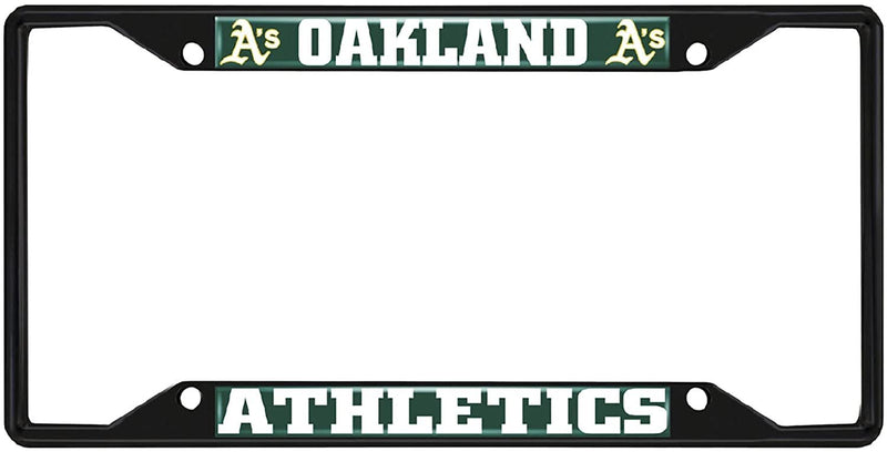 Fanmats MLB Oakland Athletics Black Metal License Plate Frame