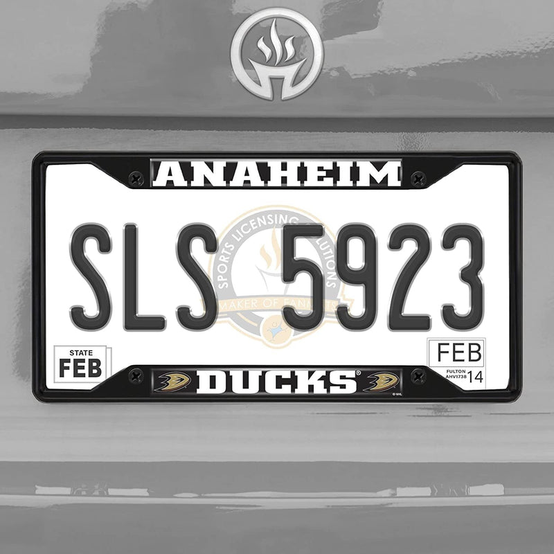 FANMATS 31377 Anaheim Ducks Metal License Plate Frame Black Finish