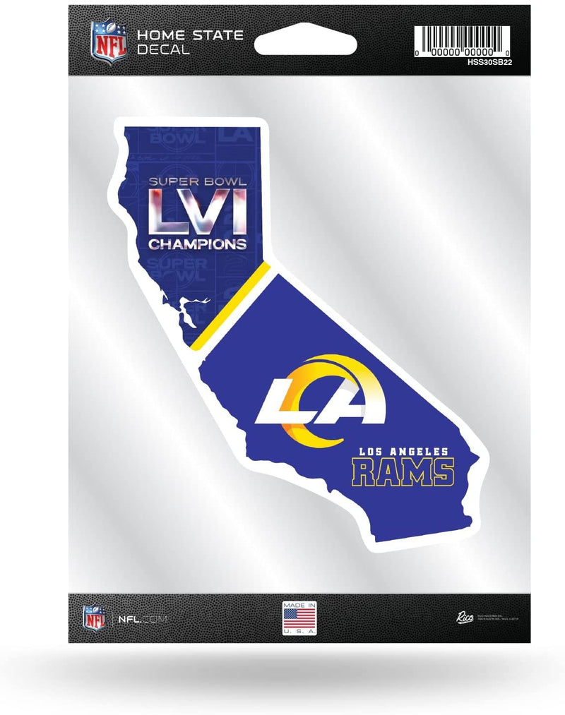Los Angeles Rams Super Bowl LVI Champions 5 Inch Sticker Decal, Home State Design, Flat Vinyl, Full Adhesive Backing