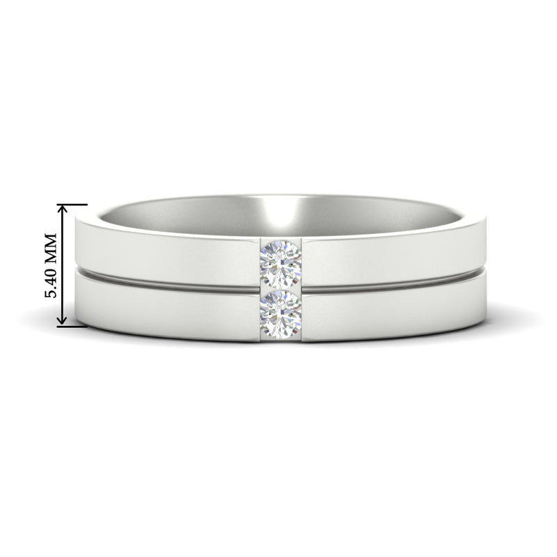 Mens 2 Stone Band