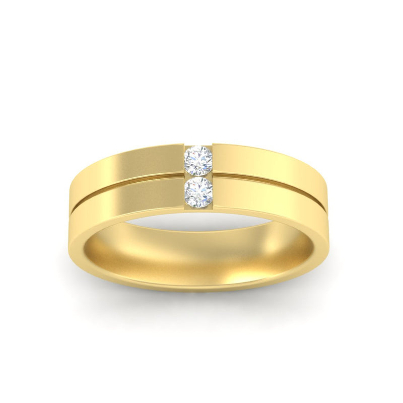 Mens 2 Stone Band
