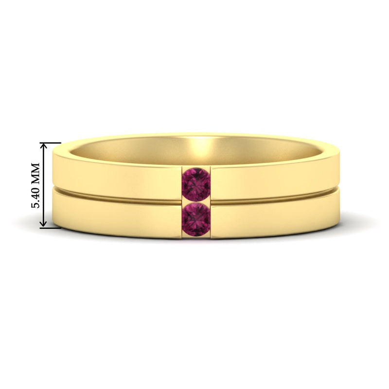 Mens 2 Stone Band