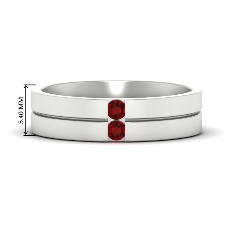 Mens 2 Stone Band