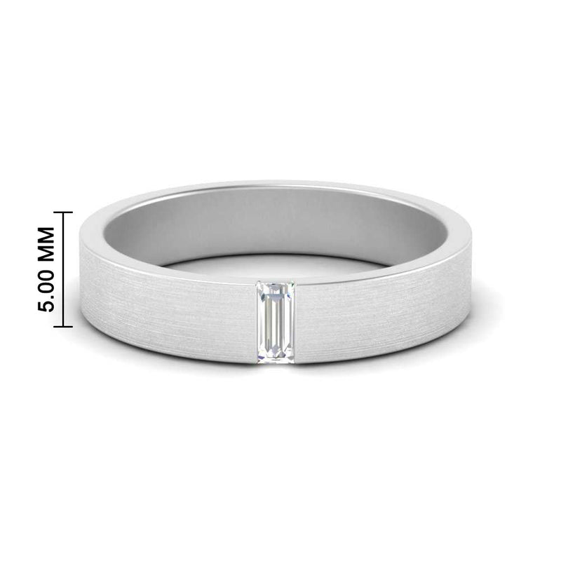 Mens Baguette Diamond Wedding Ring