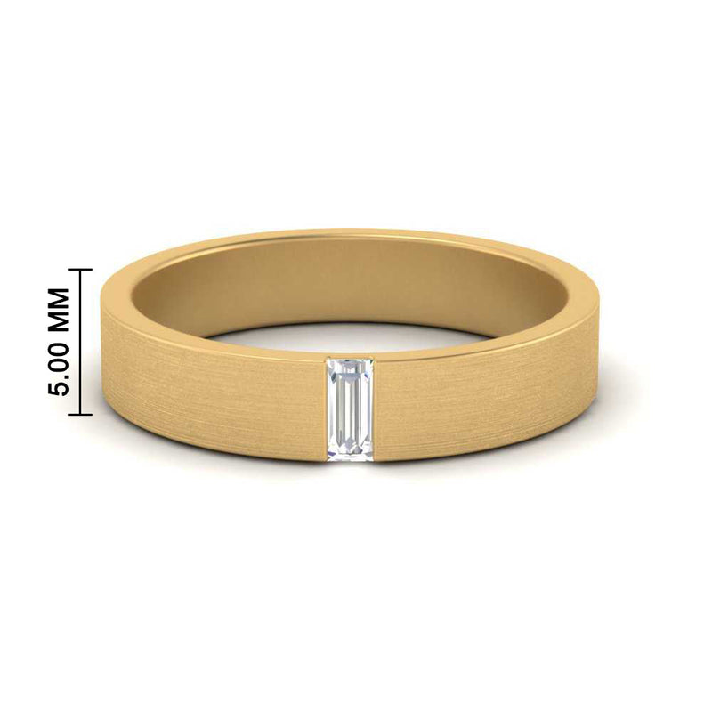 Mens Baguette Diamond Wedding Ring