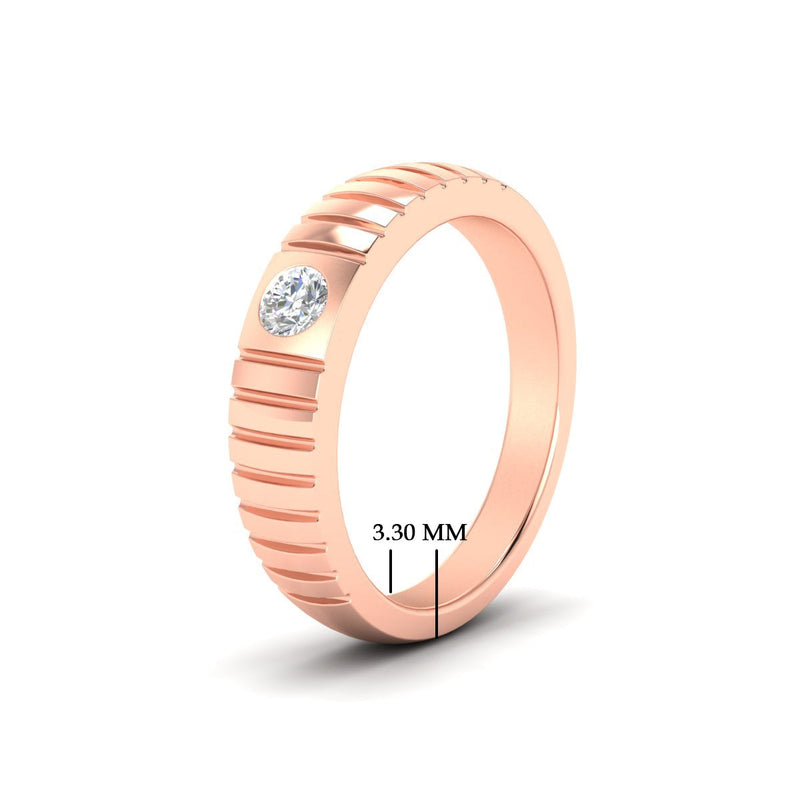 Mens Bezel Set Modern Wedding Ring