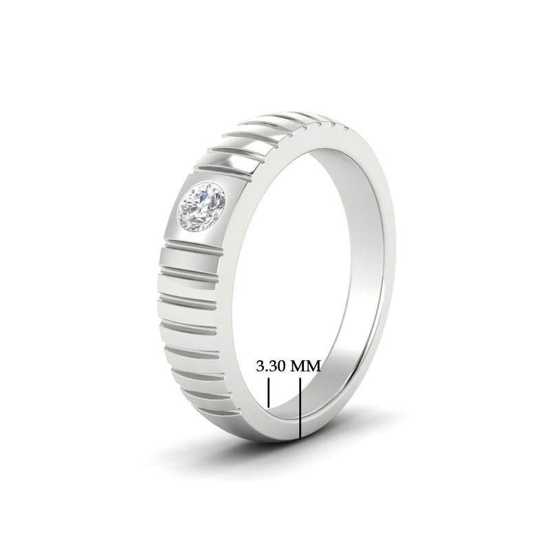 Mens Bezel Set Modern Wedding Ring
