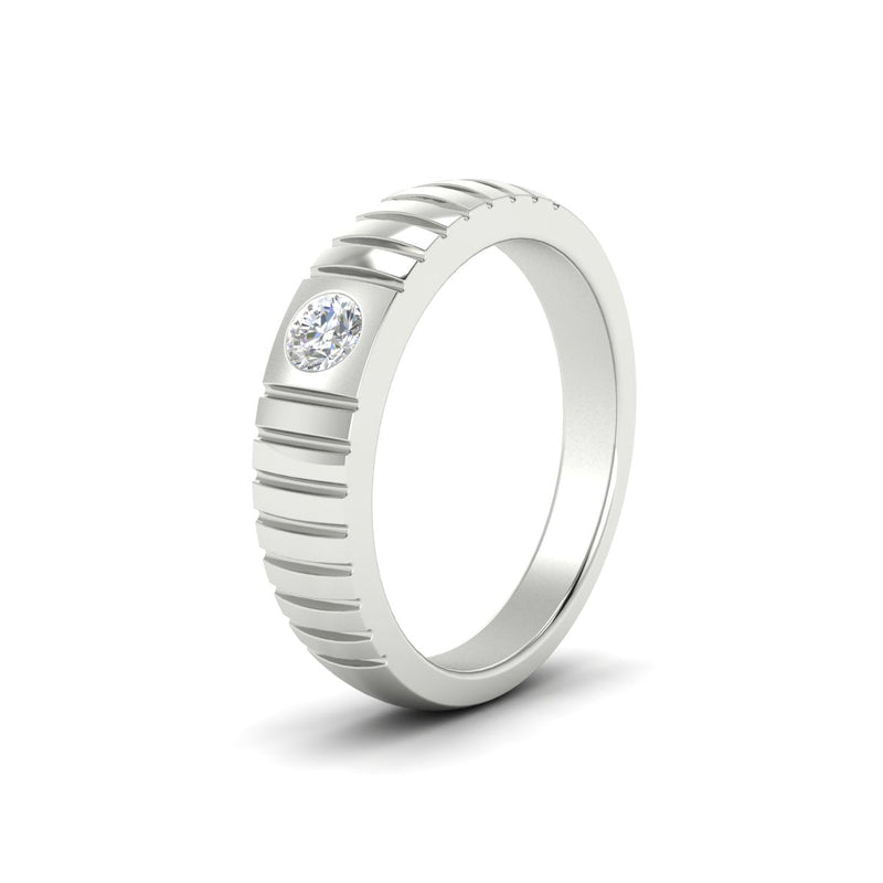 Mens Bezel Set Modern Wedding Ring