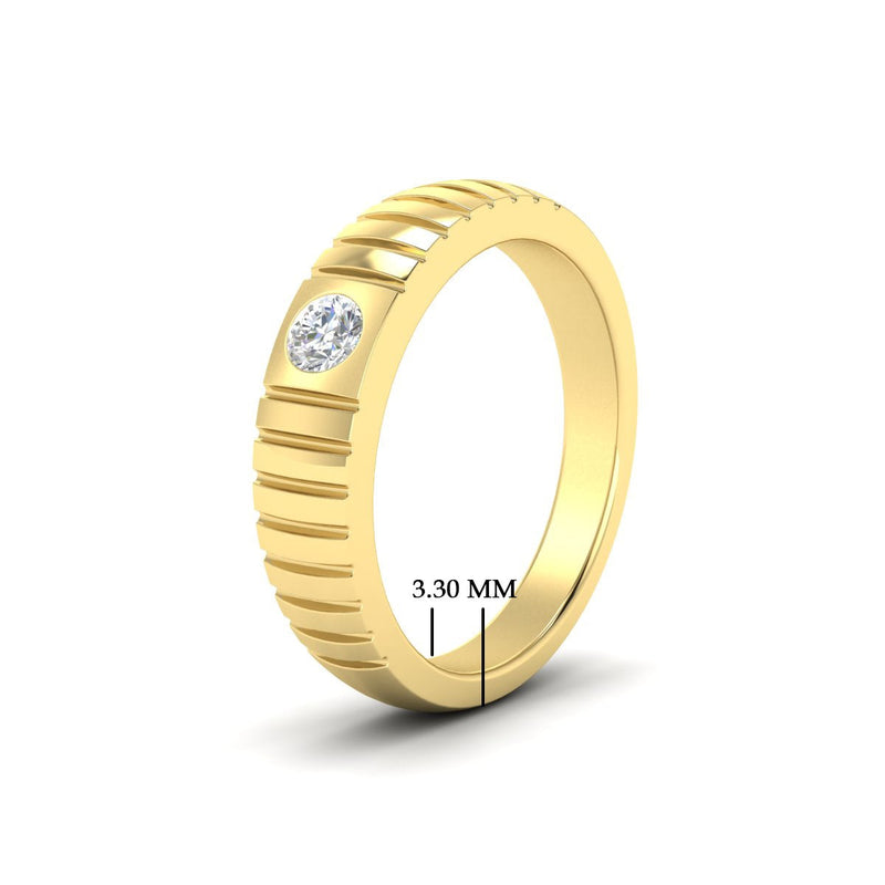 Mens Bezel Set Modern Wedding Ring