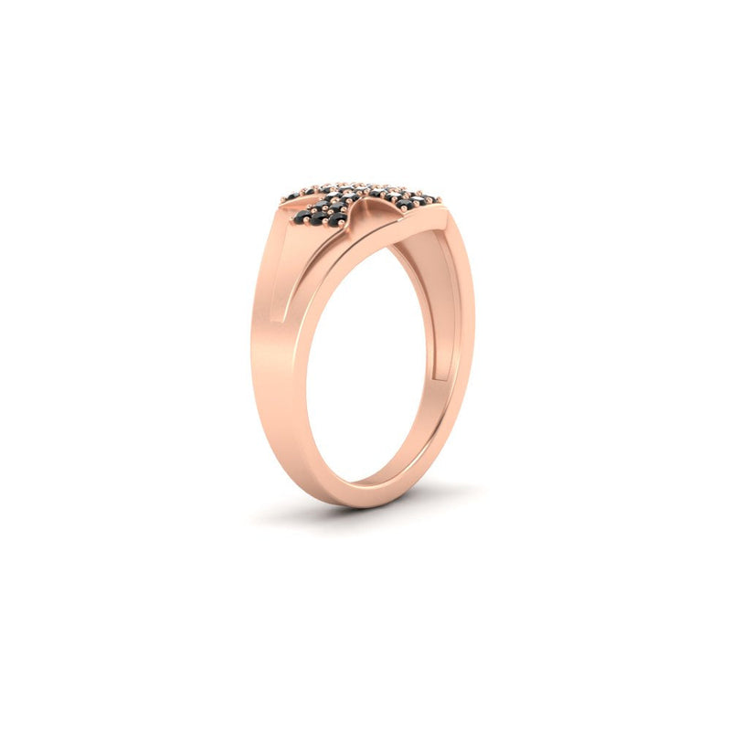 Mens Cross Gemstone Engagement Ring