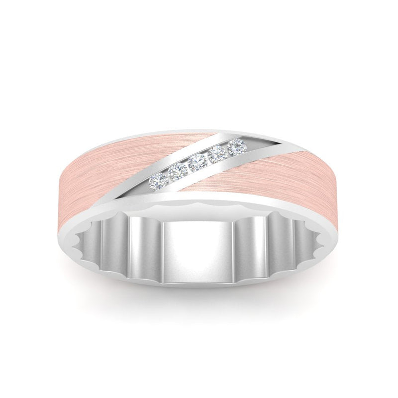 Brush Finish 2 Tone Promise Ring