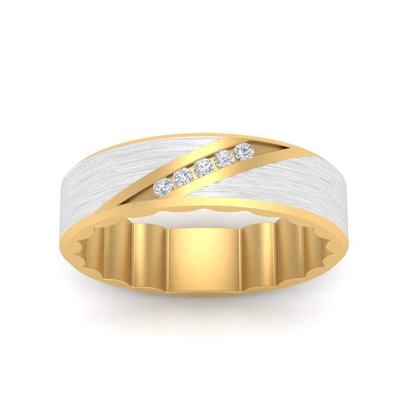 Brush Finish 2 Tone Promise Ring