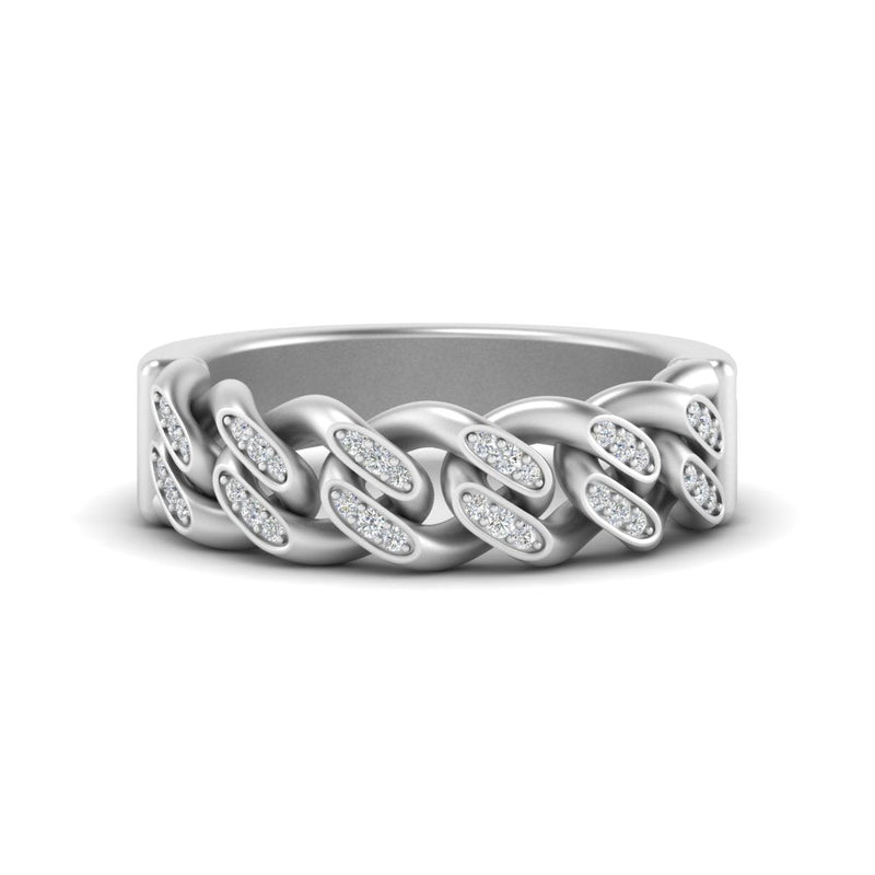 Mens Cuban Link Diamond Wedding Ring