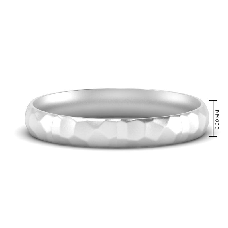 5 mm Mens Hammered Comfort Fit Wedding Band
