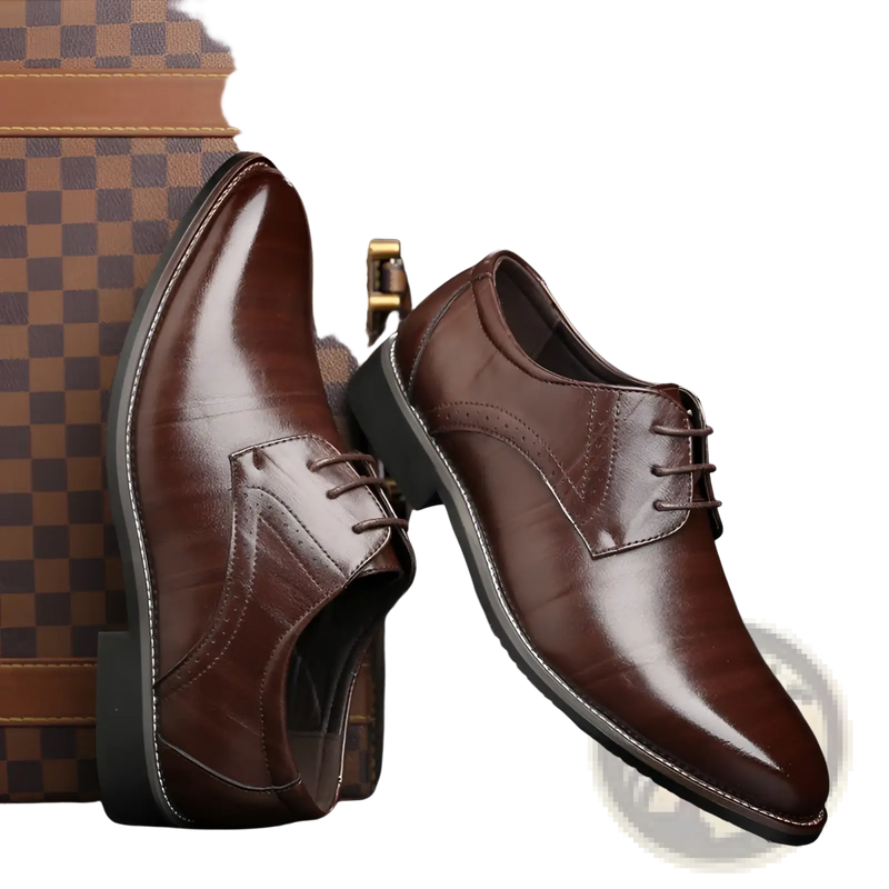 Men's Leather Brogue Oxford Dress Shoes