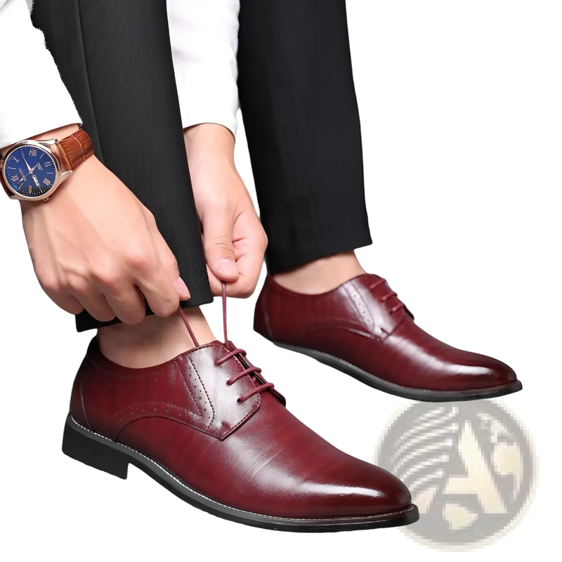 Men's Leather Brogue Oxford Dress Shoes