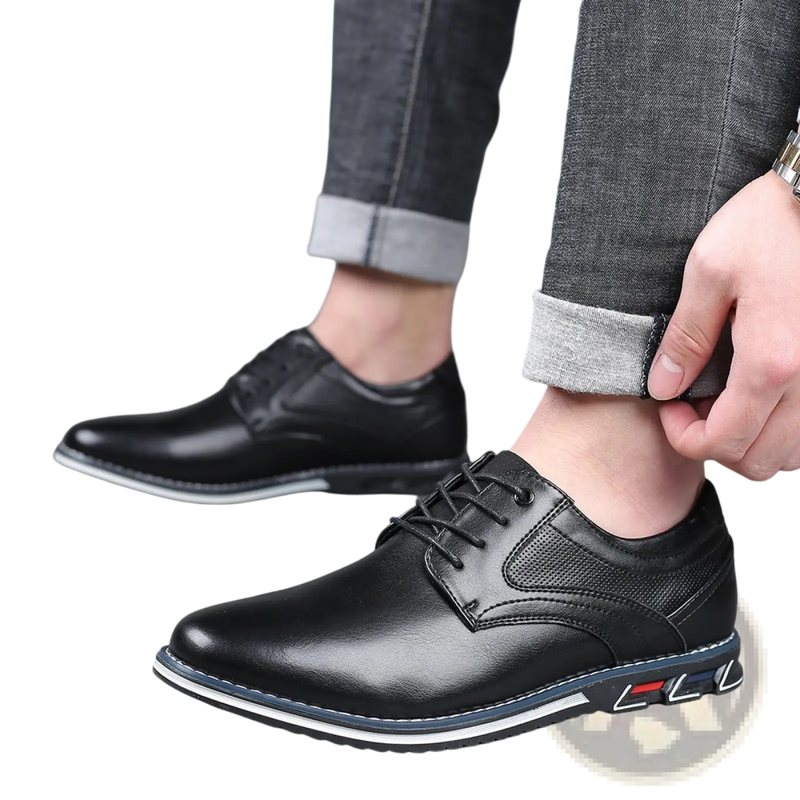 Men's Premium Pu Leather Lace Up Casual Dress Shoes