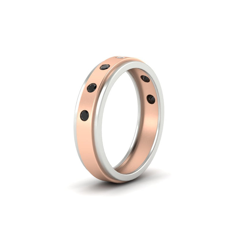 Mens Two Tone Bezel Stone Wedding Ring